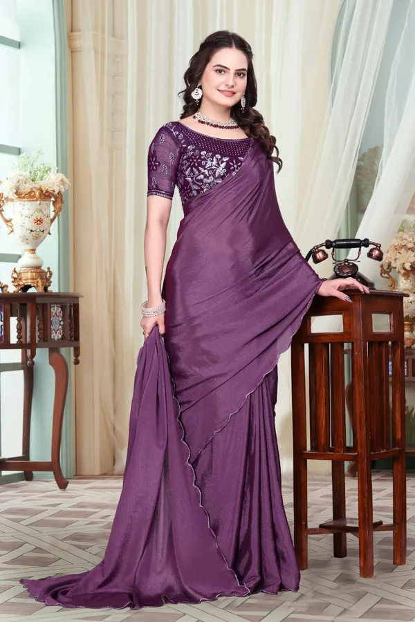 Purple_Star_Georgette_Printed_Saree_For_Women