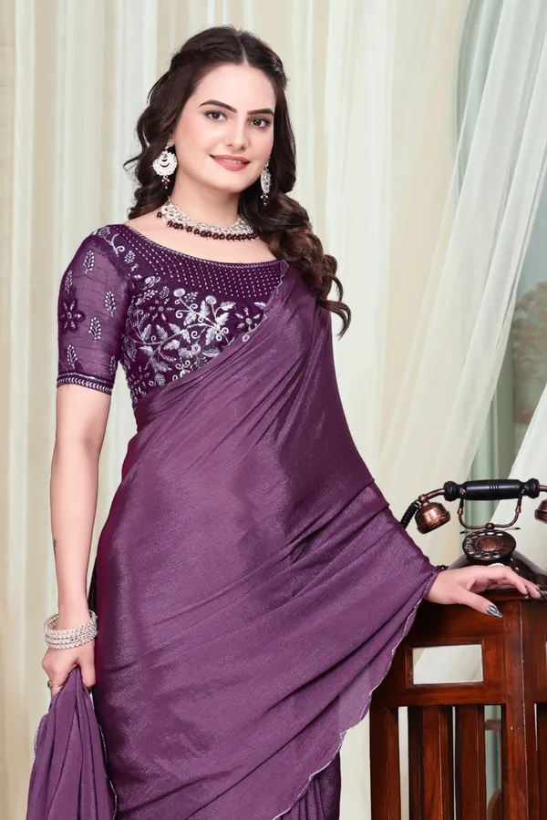 Purple_Star_Georgette_Printed_Saree_For_Women