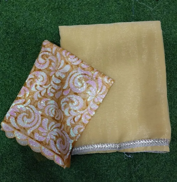 Gold_Star_Georgette_Embroidered_Striped_Saree_For_Women