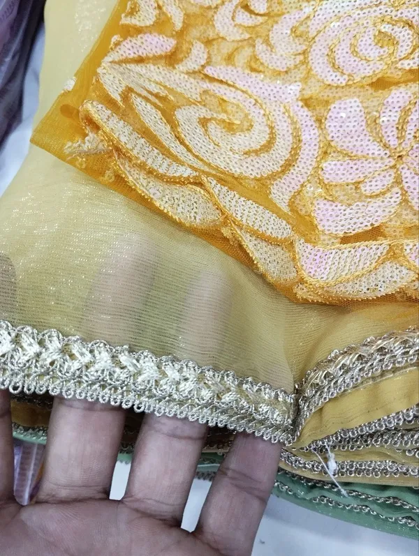 Gold_Star_Georgette_Embroidered_Striped_Saree_For_Women