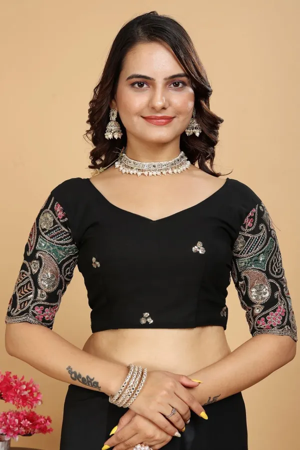 Black_Star_Georgette_Embroidered_Self_Design_Saree_For_Women