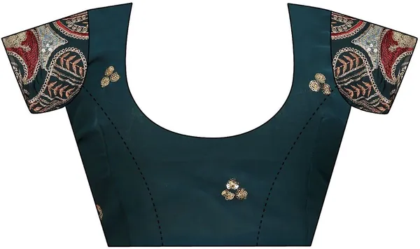Green_Star_Georgette_Embroidered_Self_Design_Saree_For_Women