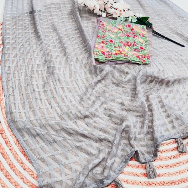 Grey_Star_Georgette_Striped_Self_Design_Saree_For_Women