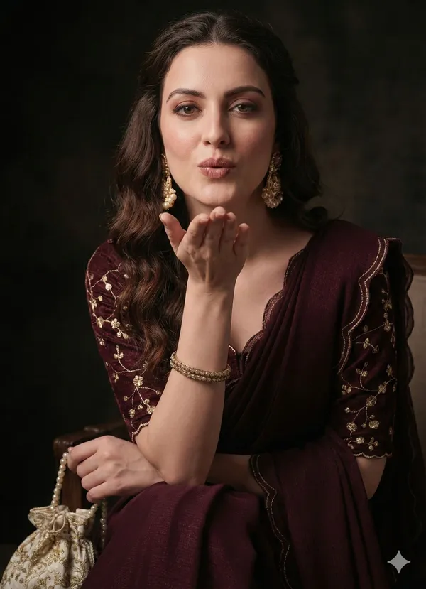 Brown_Star_Georgette_Self_Design_Embroidered_Saree_For_Women