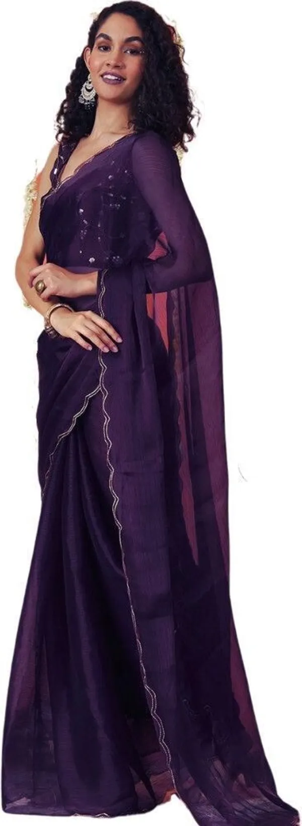 Purple_Star_Georgette_Self_Design_Bollywood_Saree_For_Women