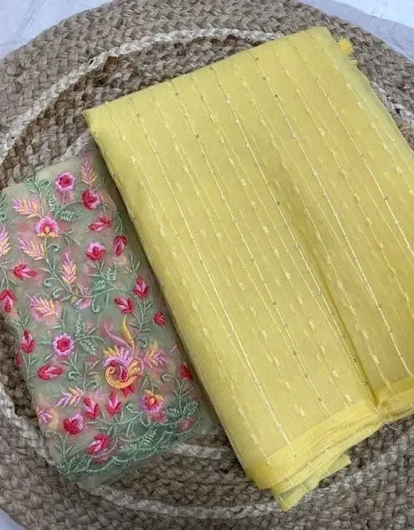 Yellow_Star_Georgette_Self_Design_Saree_For_Women