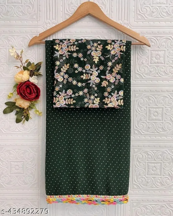 Green_Star_Georgette_Embroidered_Printed_Saree_For_Women