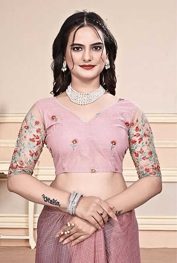 Pink_Star_Georgette_Self_Design_Saree_For_Women
