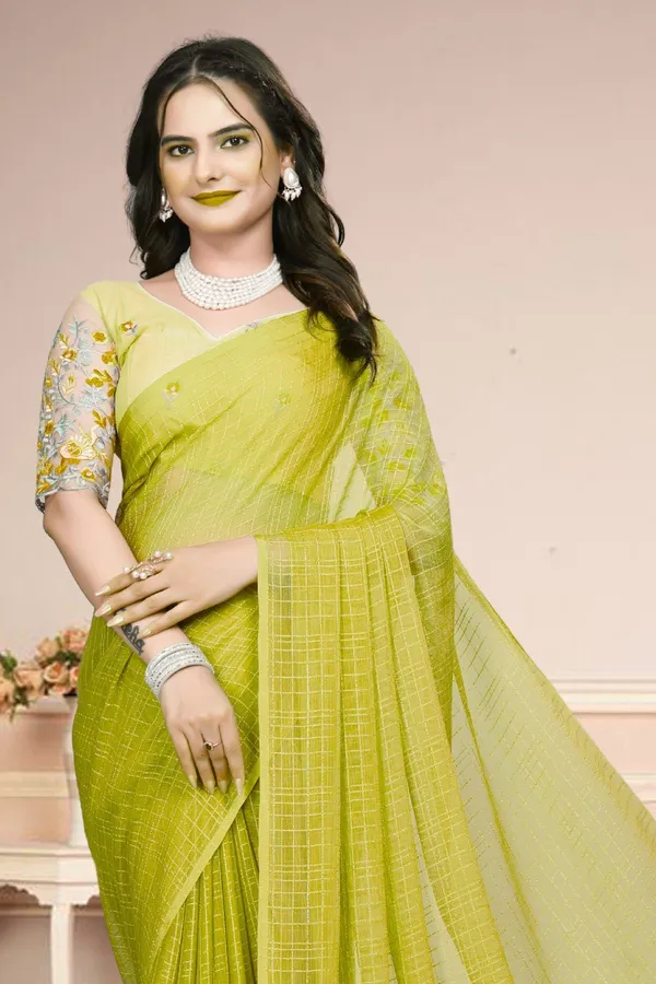 Green_Star_Georgette_Self_Design_Saree_For_Women