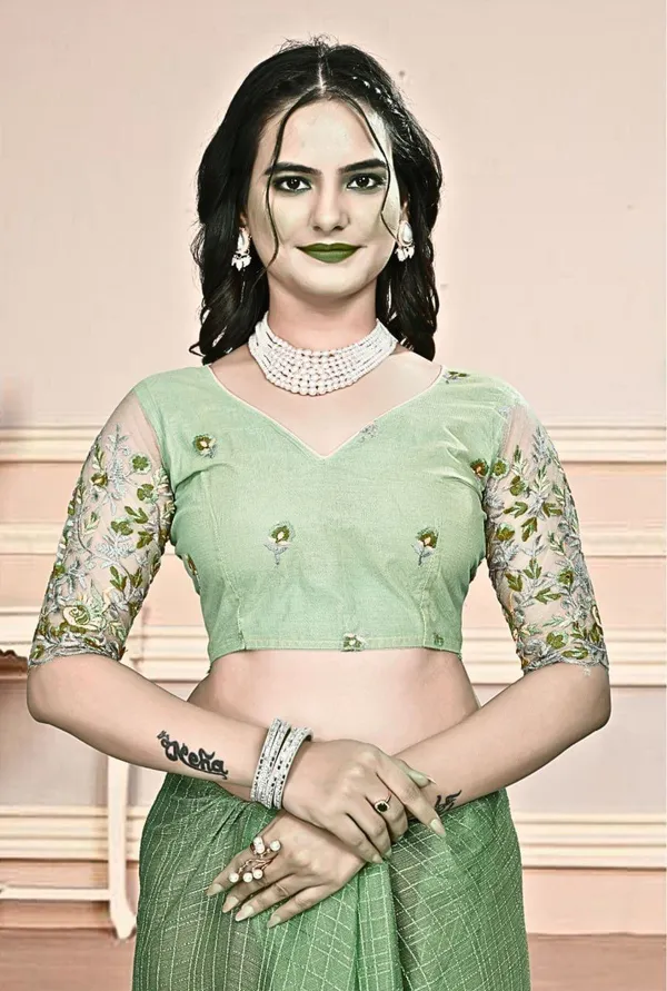 Green_Star_Georgette_Self_Design_Saree_For_Women