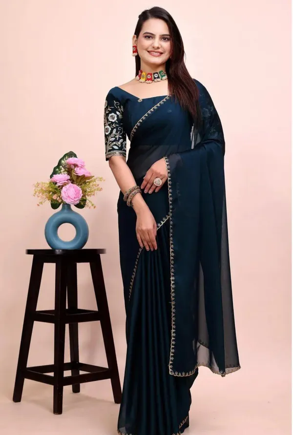 Blue_Star_Georgette_Solid_Saree_For_Women