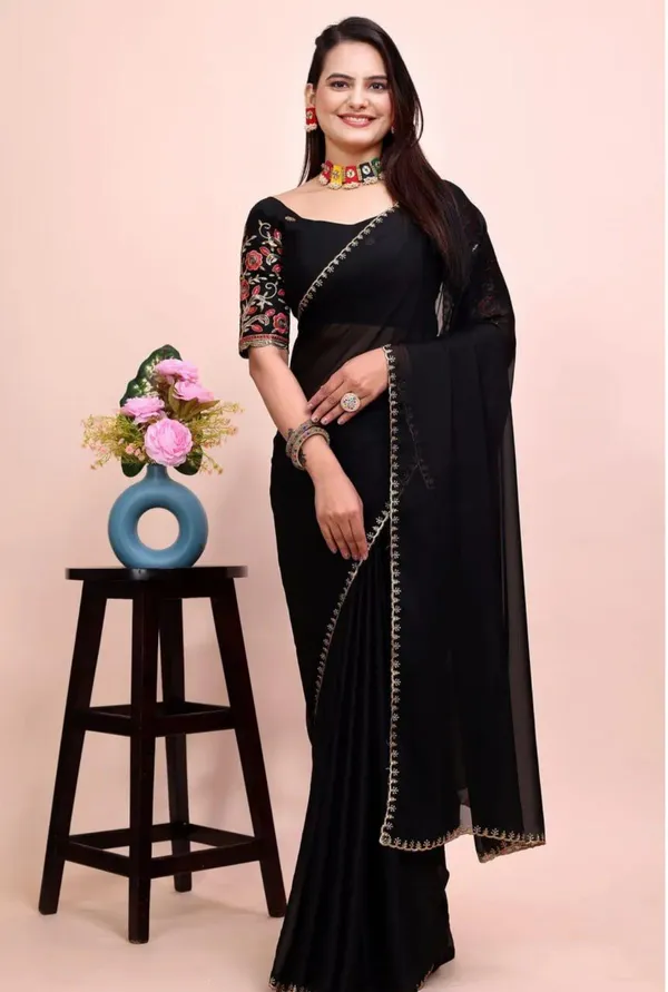Black_Star_Georgette_Saree_For_Women