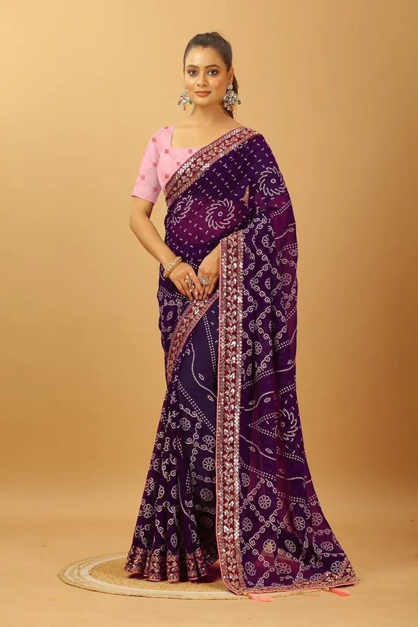 Purple_Star_Georgette_Saree_For_Women