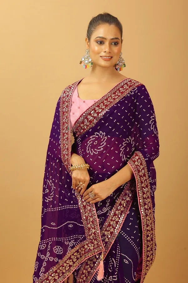Purple_Star_Georgette_Saree_For_Women