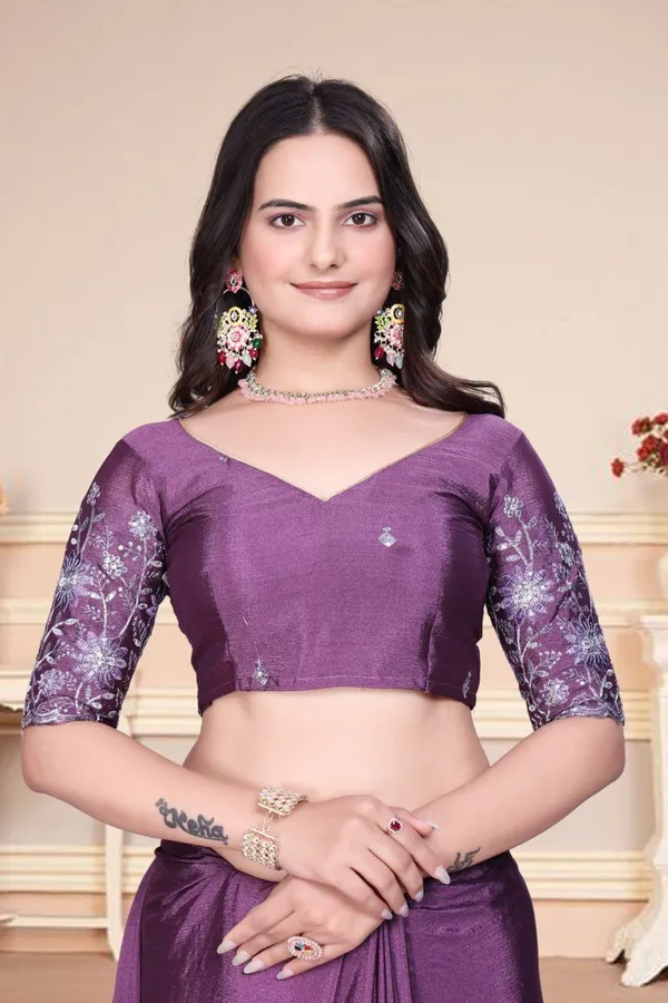 Purple_Star_Georgette_Embroidered_Saree_For_Women