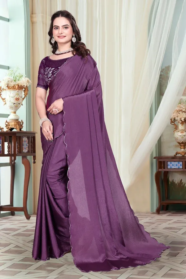 Purple_Star_Georgette_Embroidered_Saree_For_Women