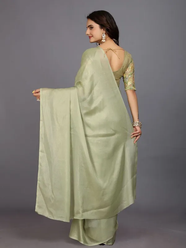 Light_Green_Star_Georgette_Self_Design_Saree_For_Women