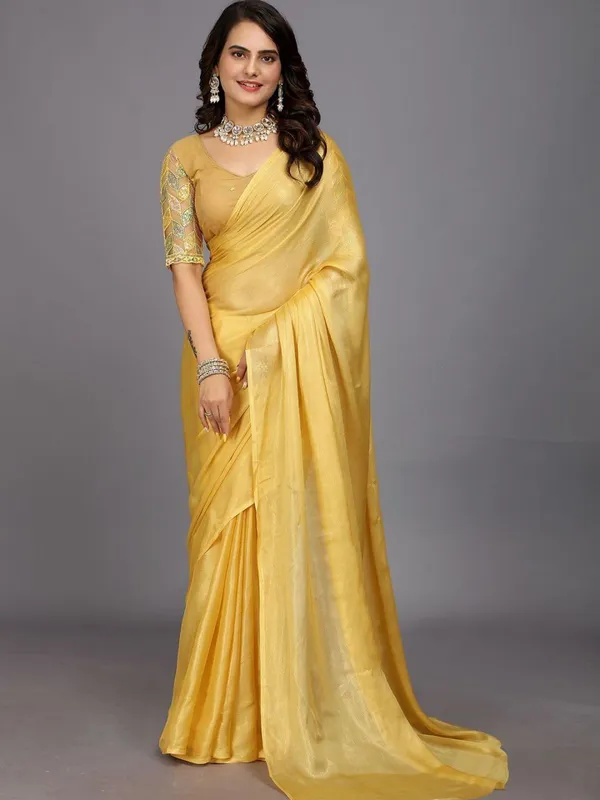Yellow_Star_Georgette_Saree_For_Women
