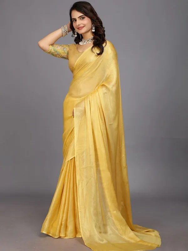 Yellow_Star_Georgette_Saree_For_Women