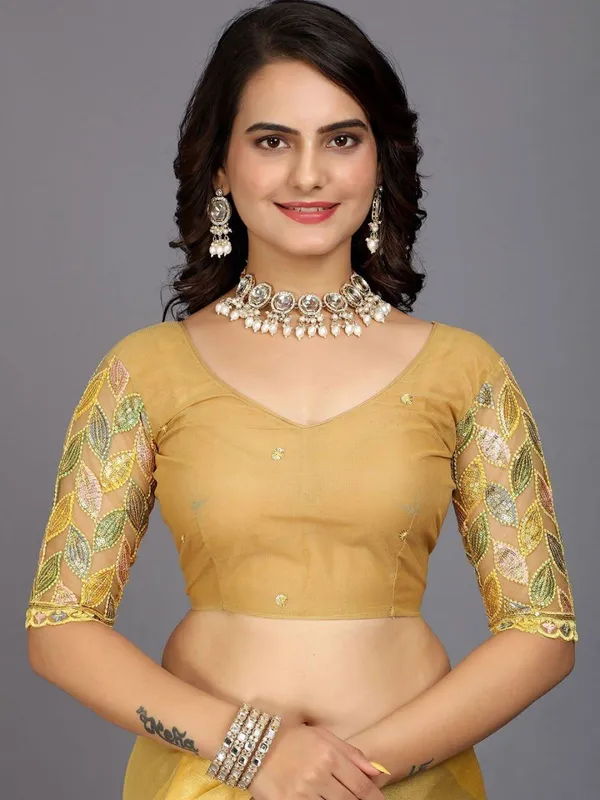 Yellow_Star_Georgette_Saree_For_Women