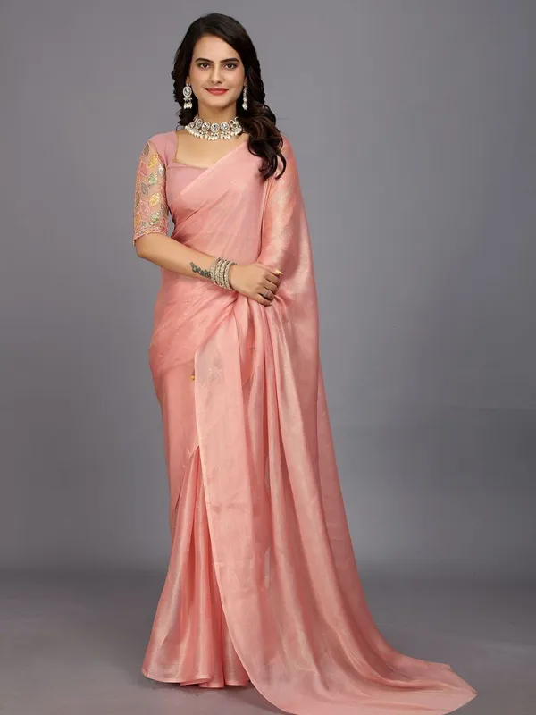 Pink_Star_Georgette_Self_Design_Saree_For_Women