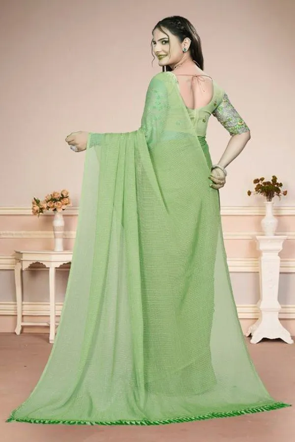 Light_Green_Star_Georgette_Striped_Embroidered_Saree_For_Women