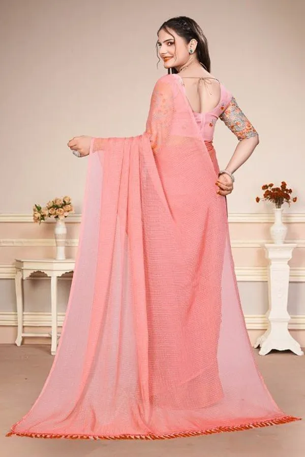 Pink_Star_Georgette_Striped_Embroidered_Saree_For_Women