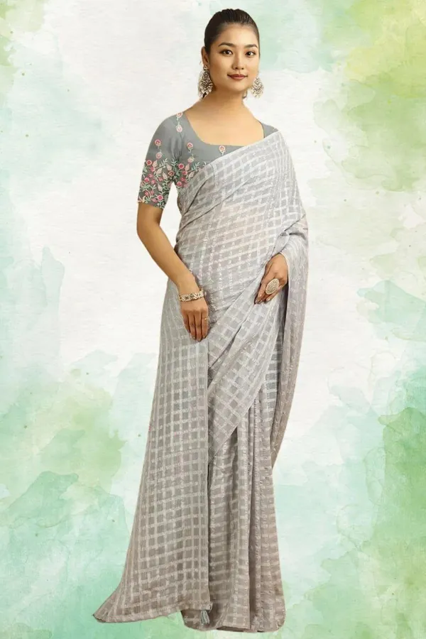 Grey_Star_Georgette_Printed_Saree_For_Women