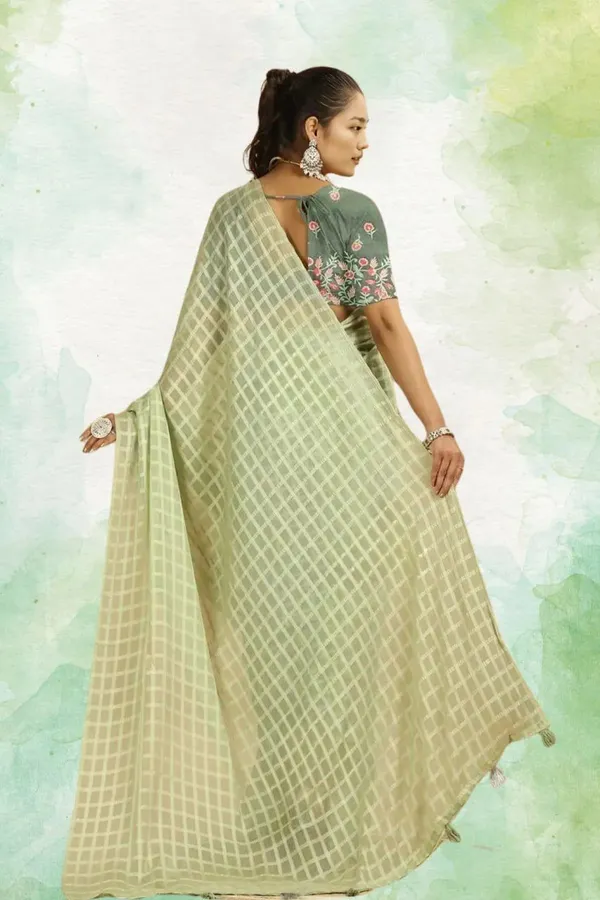 Light_Green_Star_Georgette_Printed_Saree_For_Women