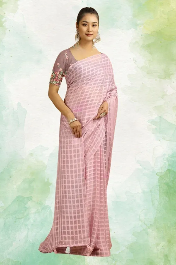 Purple_Star_Georgette_Printed_Saree_For_Women