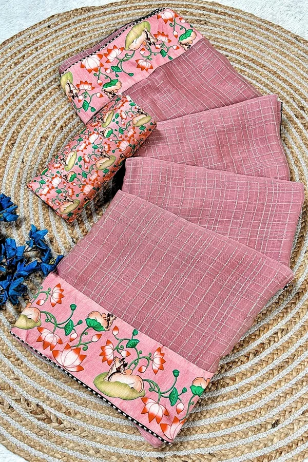 Pink_Star_Georgette_Floral_Print_Saree_For_Women