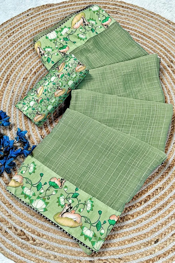 Light_Green_Star_Georgette_Floral_Print_Saree_For_Women
