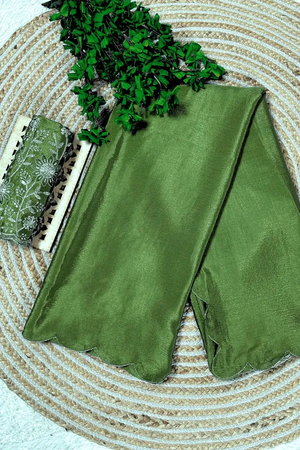 Dark_Green_Star_Georgette_Saree_For_Women