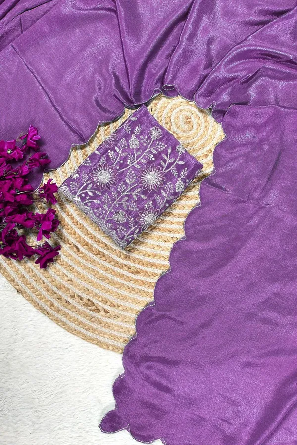 Purple_Star_Georgette_Embroidered_Saree_For_Women