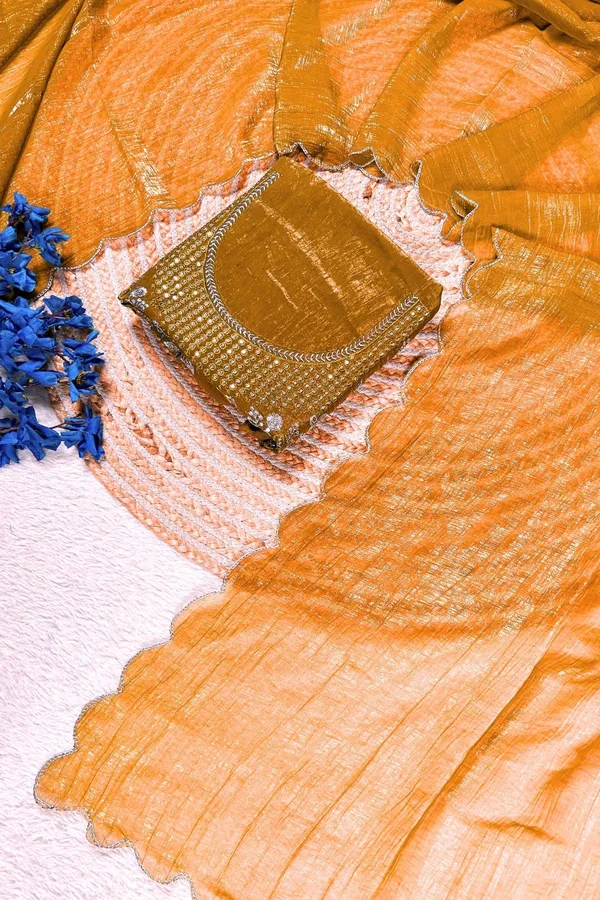 Yellow_Star_Georgette_Embroidered_Embellished_Saree_For_Women
