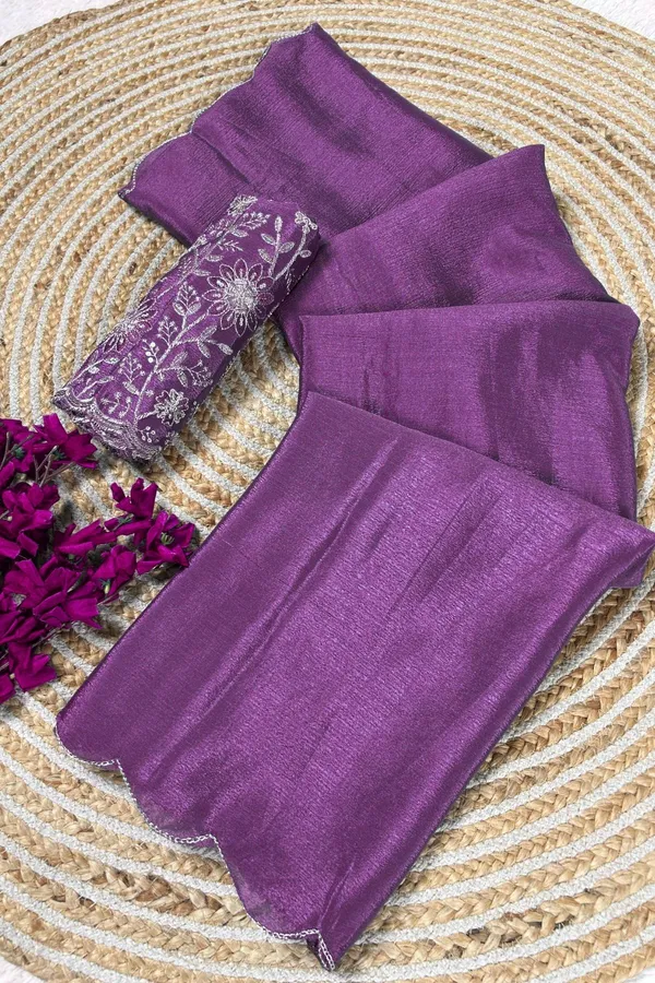 Purple_Star_Georgette_Embroidered_Saree_For_Women