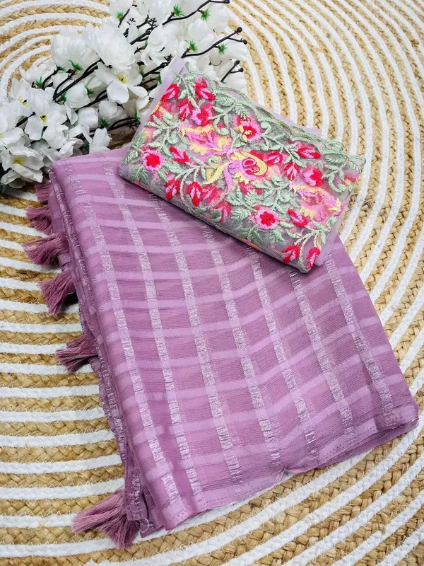 Purple_Star_Georgette_Embroidered_Saree_For_Women