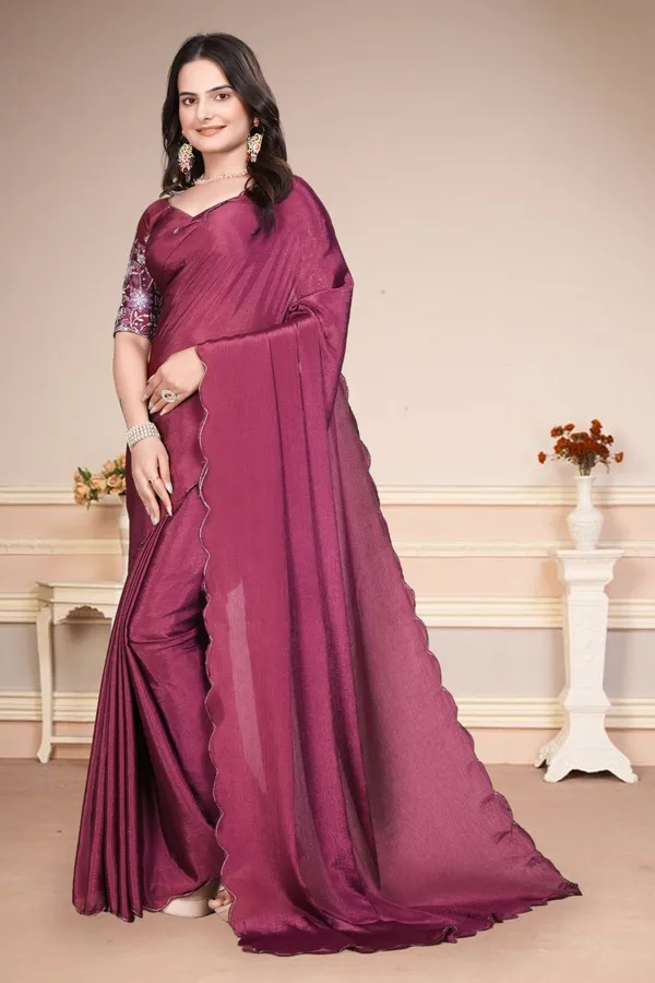 Light_Pink_Star_Georgette_Saree_For_Women