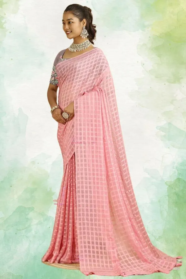 Pink_Star_Georgette_Embroidered_Saree_For_Women