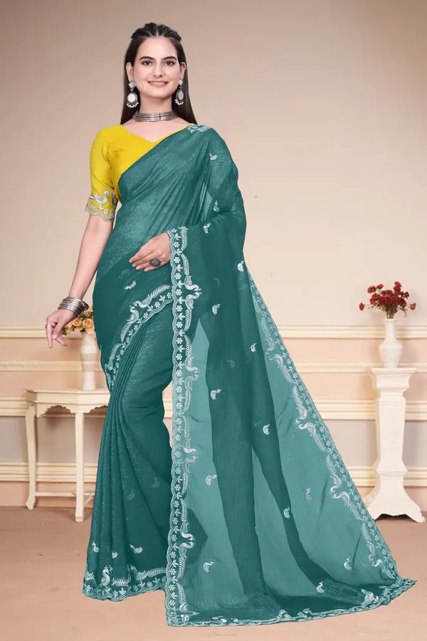 Green_Star_Georgette_Embroidered_Bollywood_Saree_For_Women