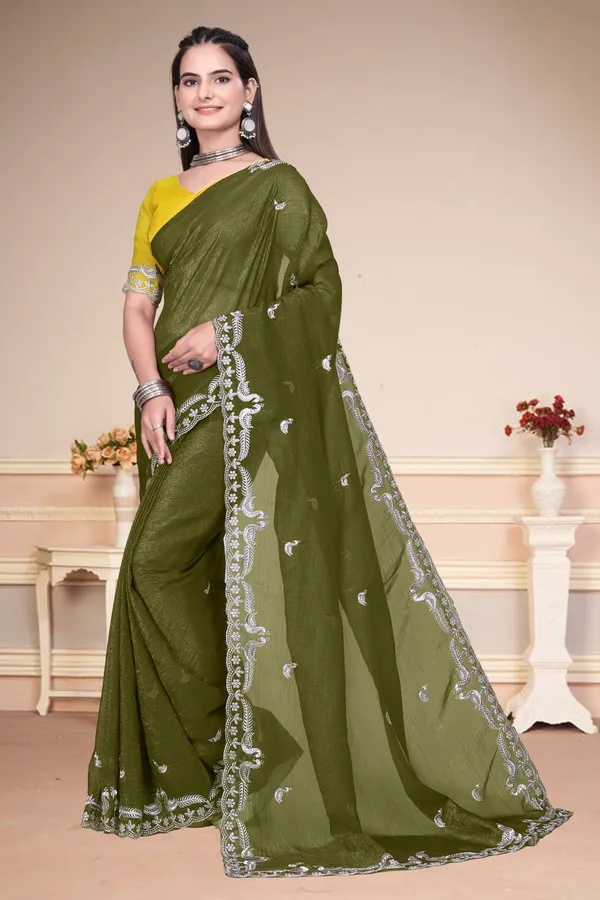 Light_Green_Star_Georgette_Embroidered_Saree_For_Women