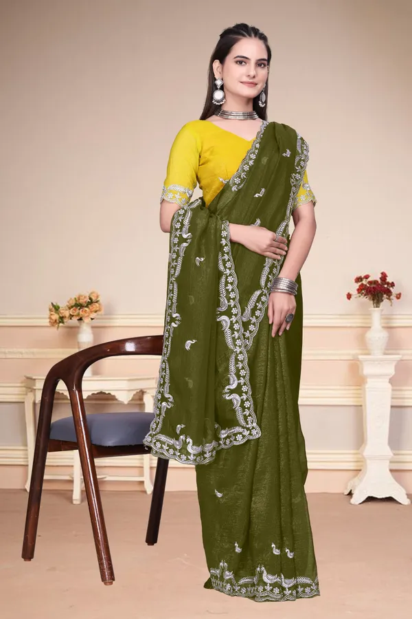 Light_Green_Star_Georgette_Embroidered_Saree_For_Women
