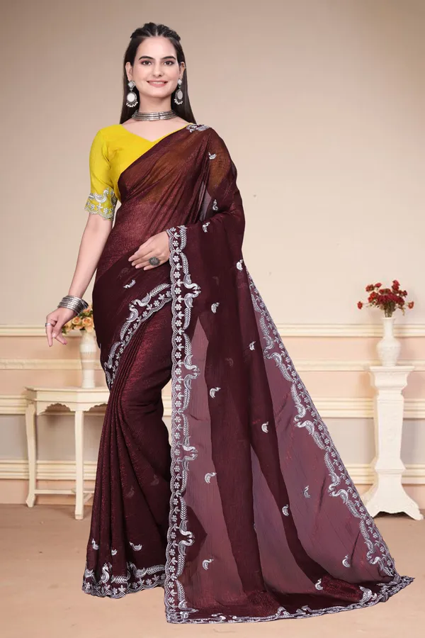 Purple_Star_Georgette_Embroidered_Saree_For_Women