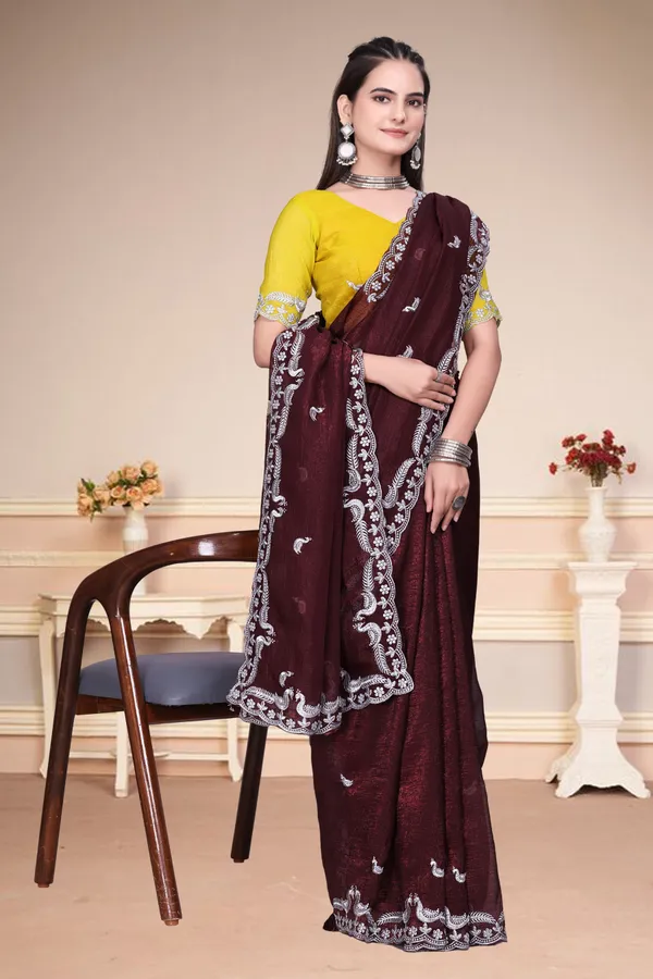 Purple_Star_Georgette_Embroidered_Saree_For_Women