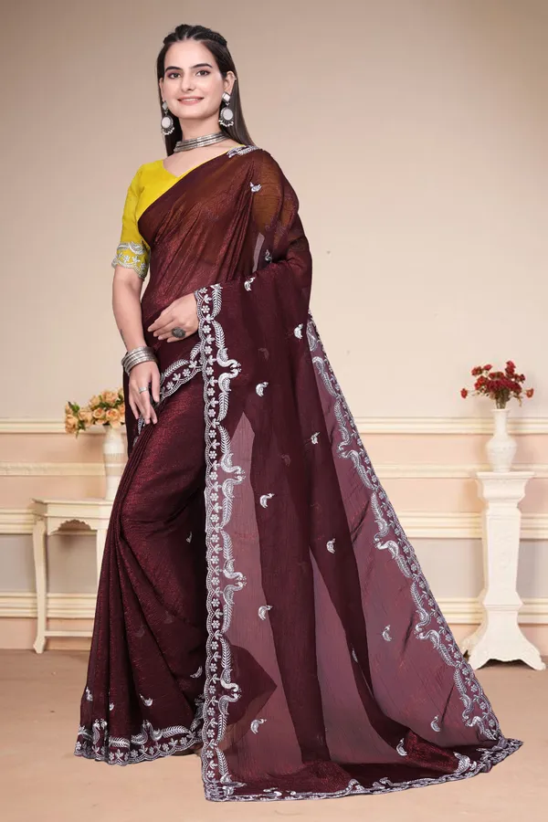 Purple_Star_Georgette_Embroidered_Saree_For_Women
