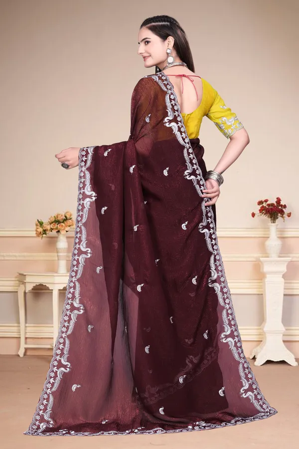 Purple_Star_Georgette_Embroidered_Saree_For_Women
