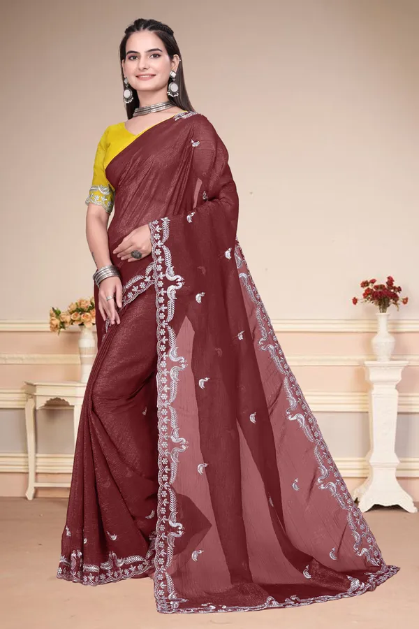 Maroon_Star_Georgette_Embroidered_Saree_For_Women
