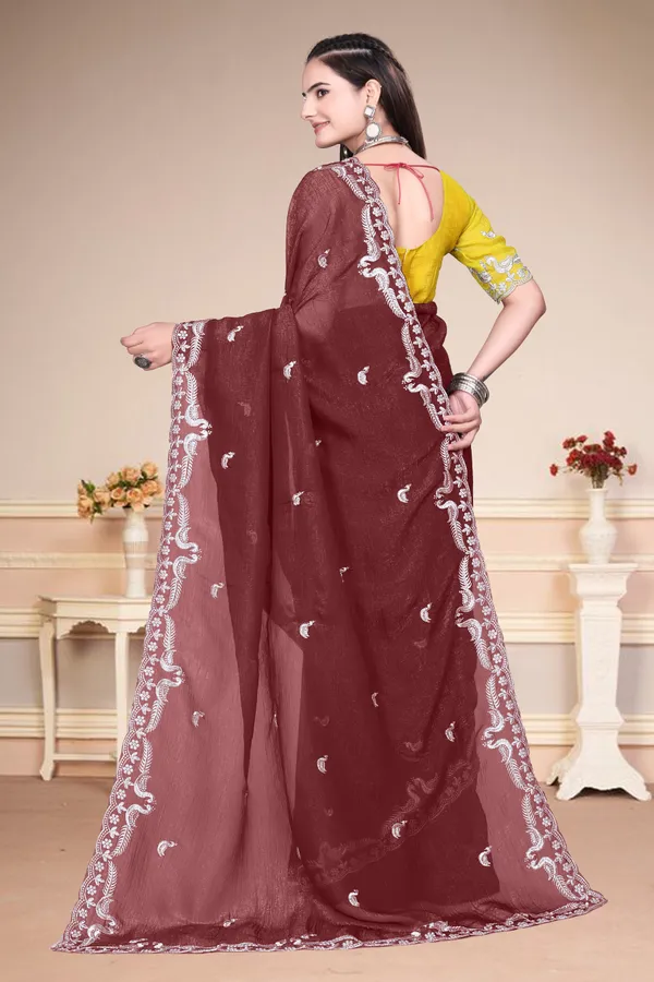 Maroon_Star_Georgette_Embroidered_Saree_For_Women