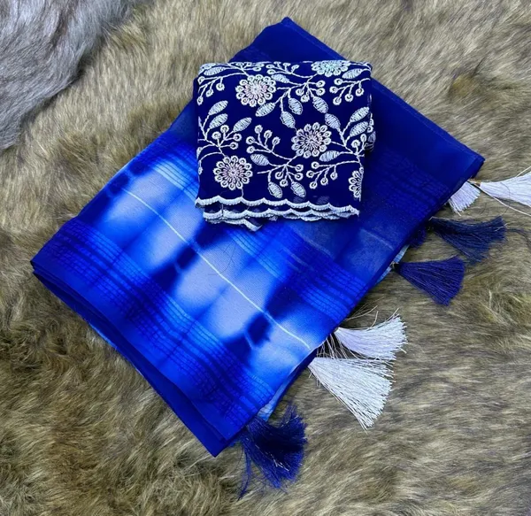 Dark_Blue_Star_Georgette_Printed_Saree_For_Women
