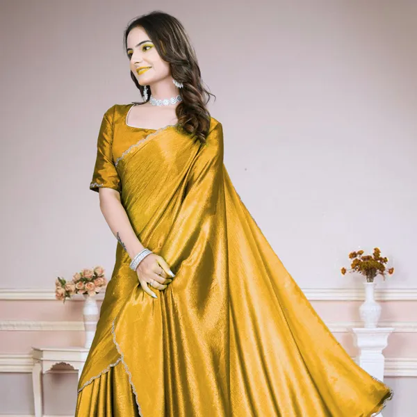 Yellow_Star_Georgette_Self_Design_Saree_For_Women